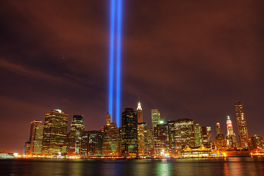 Photo: Dennis Leung - WTC Tribute in Light  September 11, 2010 - World Trade Center Tribute in Light, New York. (From http://www.flickr.com/photos/dennoit/4980999025/)