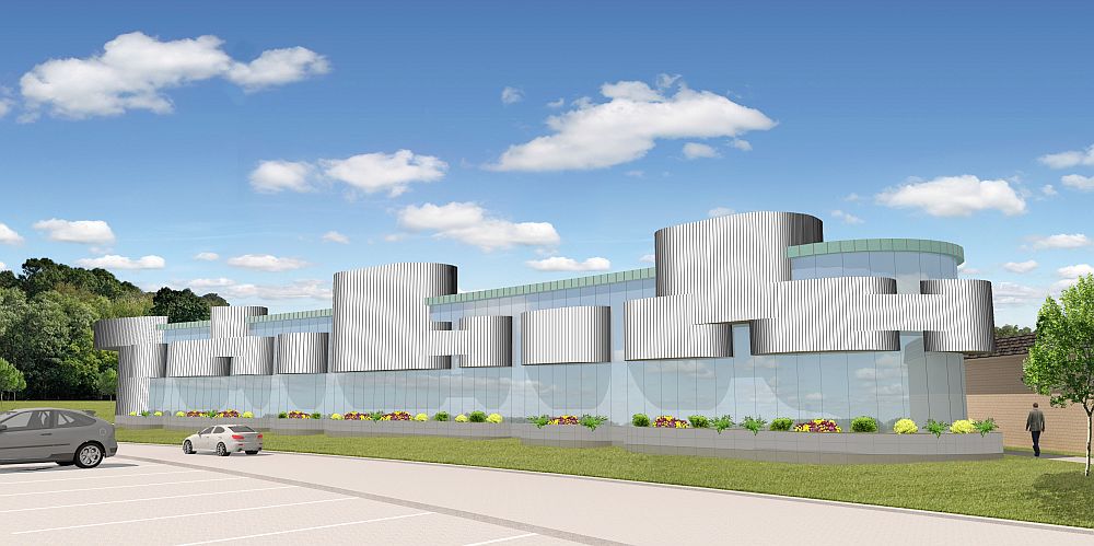 3-D graphic design model of future welding building at L&C. Anticipated completion, Fall 2016.   Design from AAIC Inc. 
