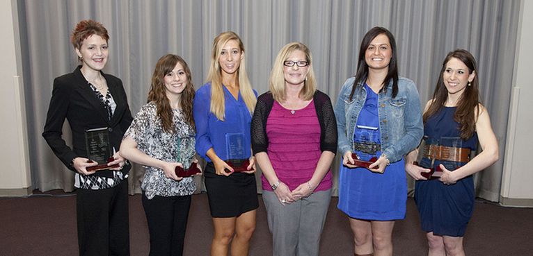 Photo from L&C Flickr Dental Assisting Academic Excellence Awards were presented to Eve Beaumont, Bailey Braun, Sharise Bryan, Stephanie Bushby, Samantha Chappell, Kara Garrott, Lauren Kelly, Autumn Stalf and Lauren Woodson at the 36th Annual Honors Banquet in 2013.
