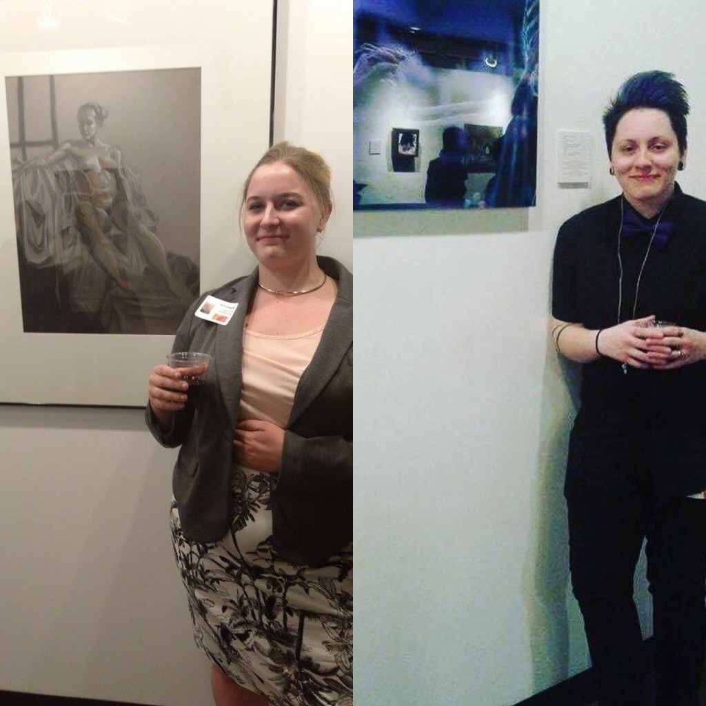 From left: Art students Morgan Laughlin and Marion Black