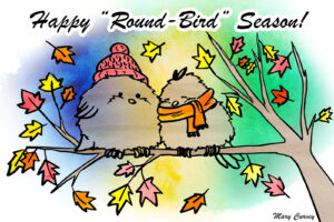 round bird cartoon