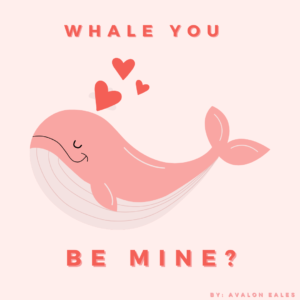 whale you be mine vday graphic