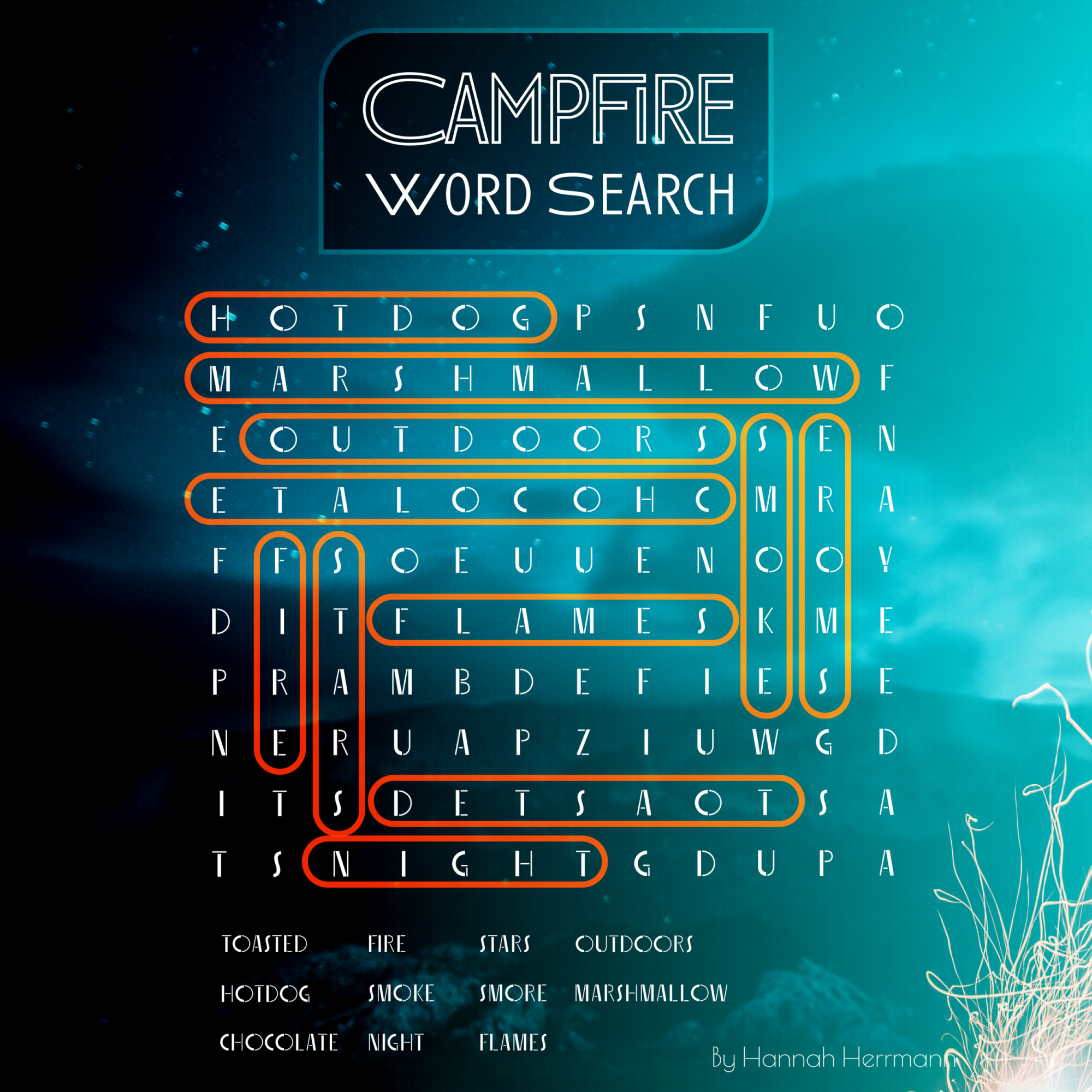 campfire word search key