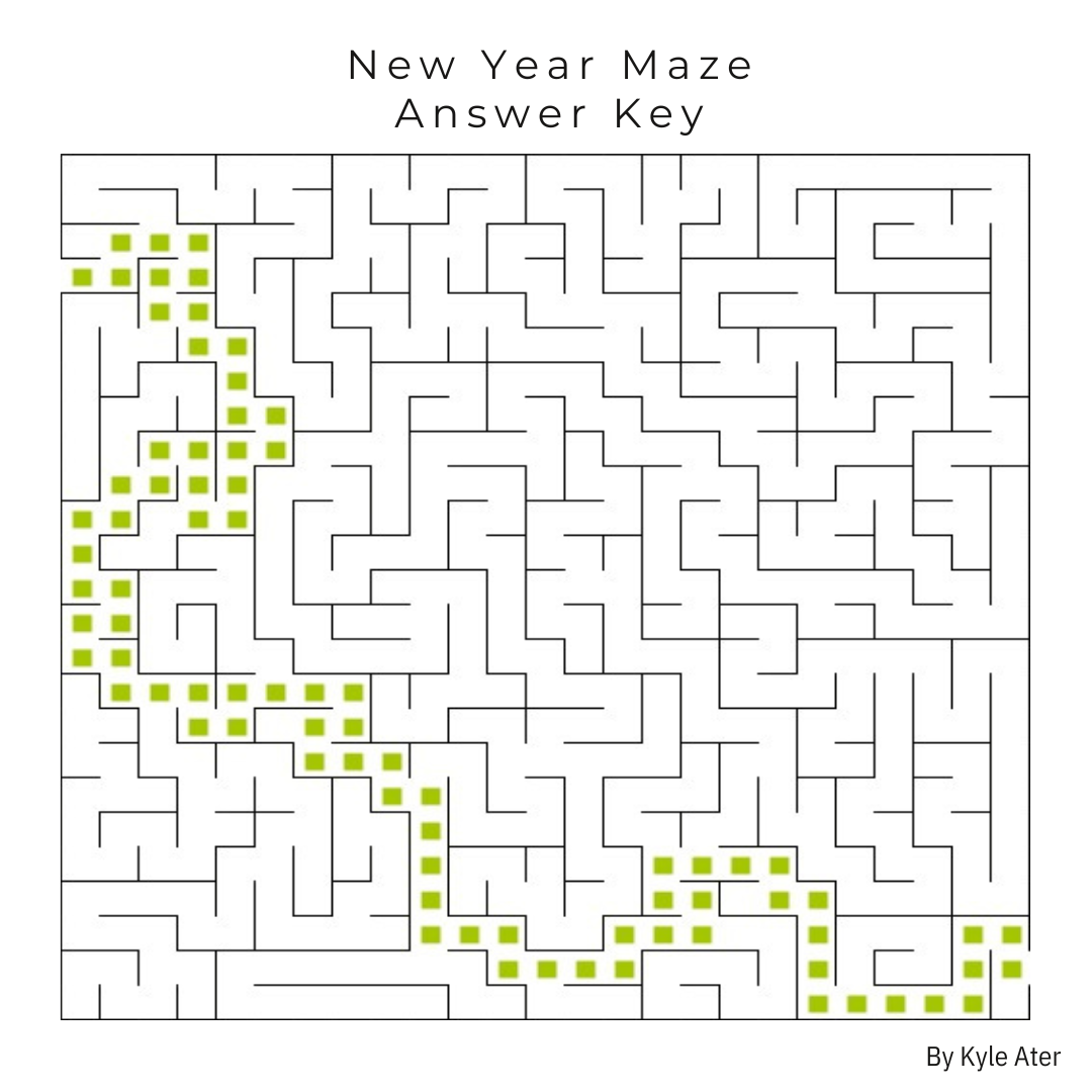 New Year Maze Answer Key