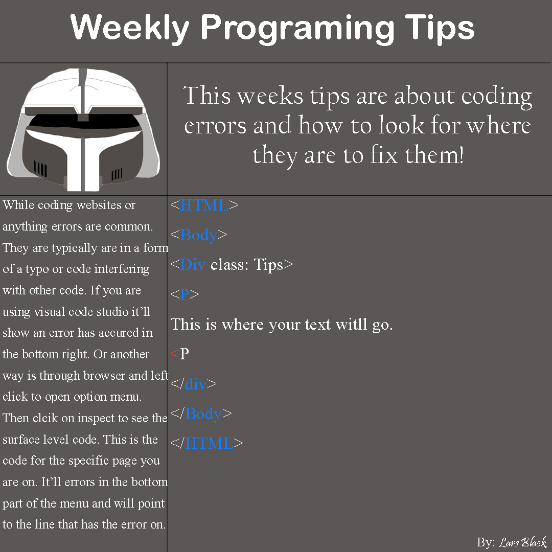 New weekly programing tips graphic
