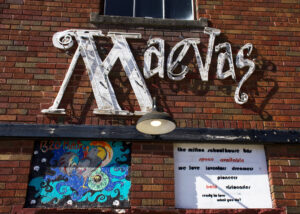 Sign outside for Maeva's Coffee Shop