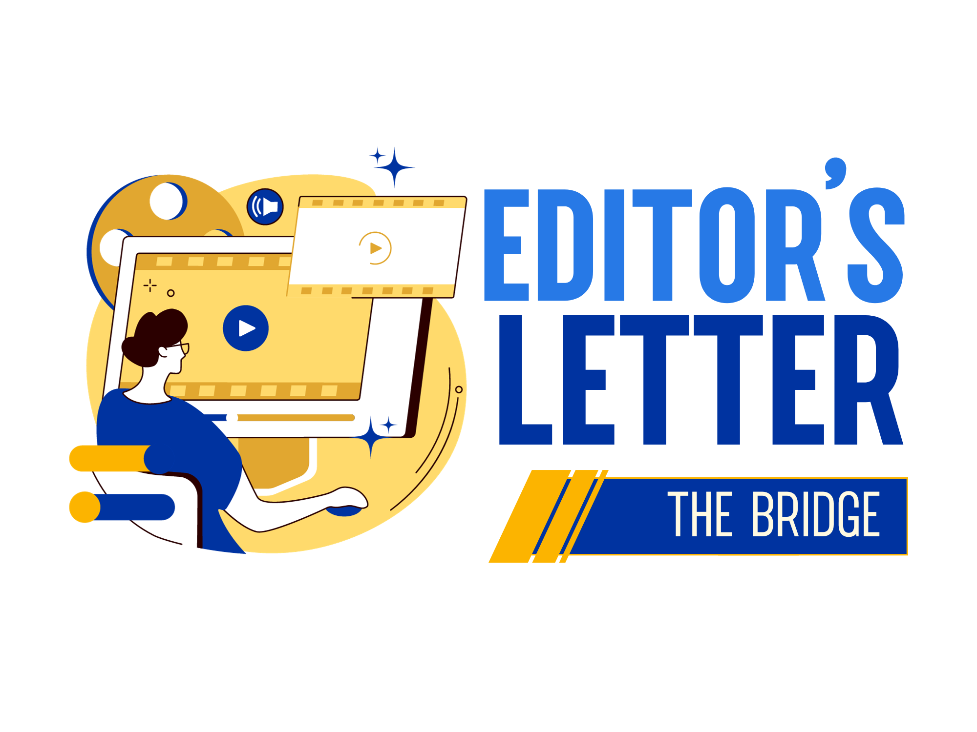 Editors Letter image with girl at computer
