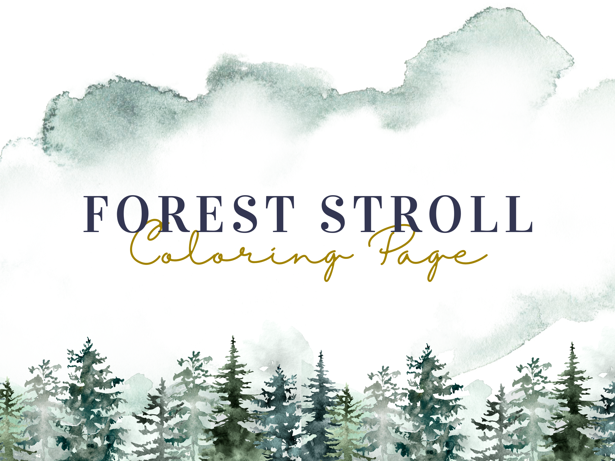 Forest Stroll Coloring Page title page