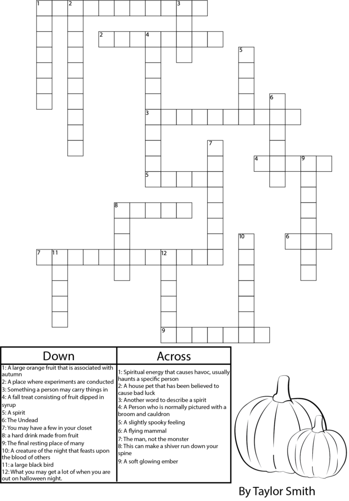 Halloween Themed Crossword Puzzle