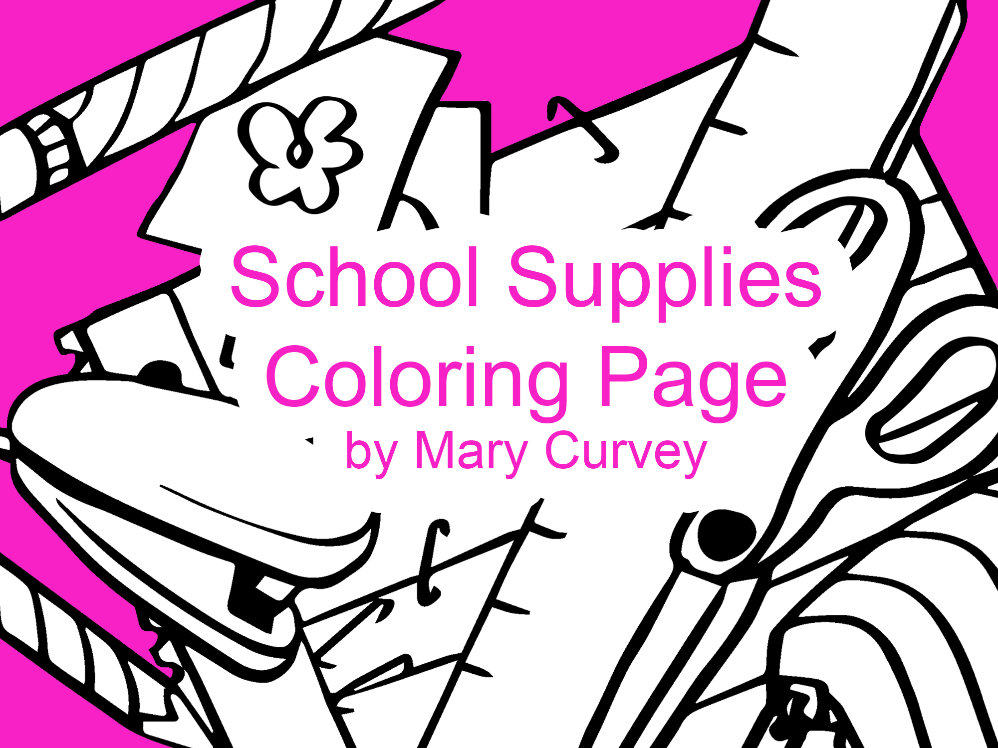 School Supplies Coloring Page