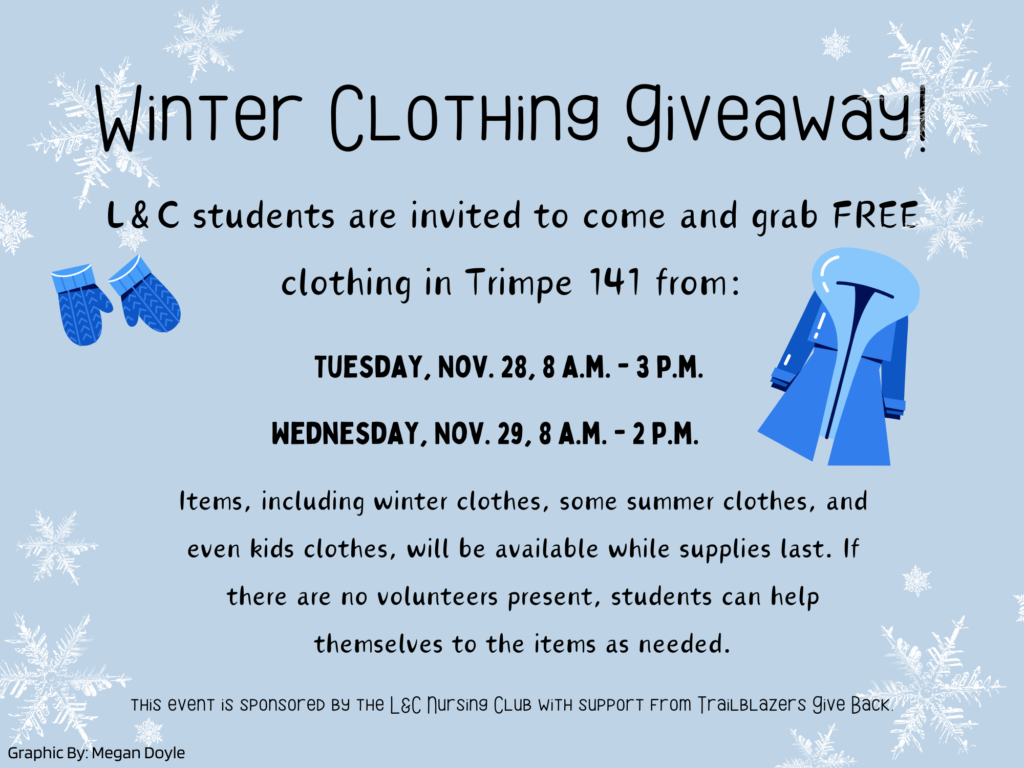Winter Clothing Drive giveaway infographic