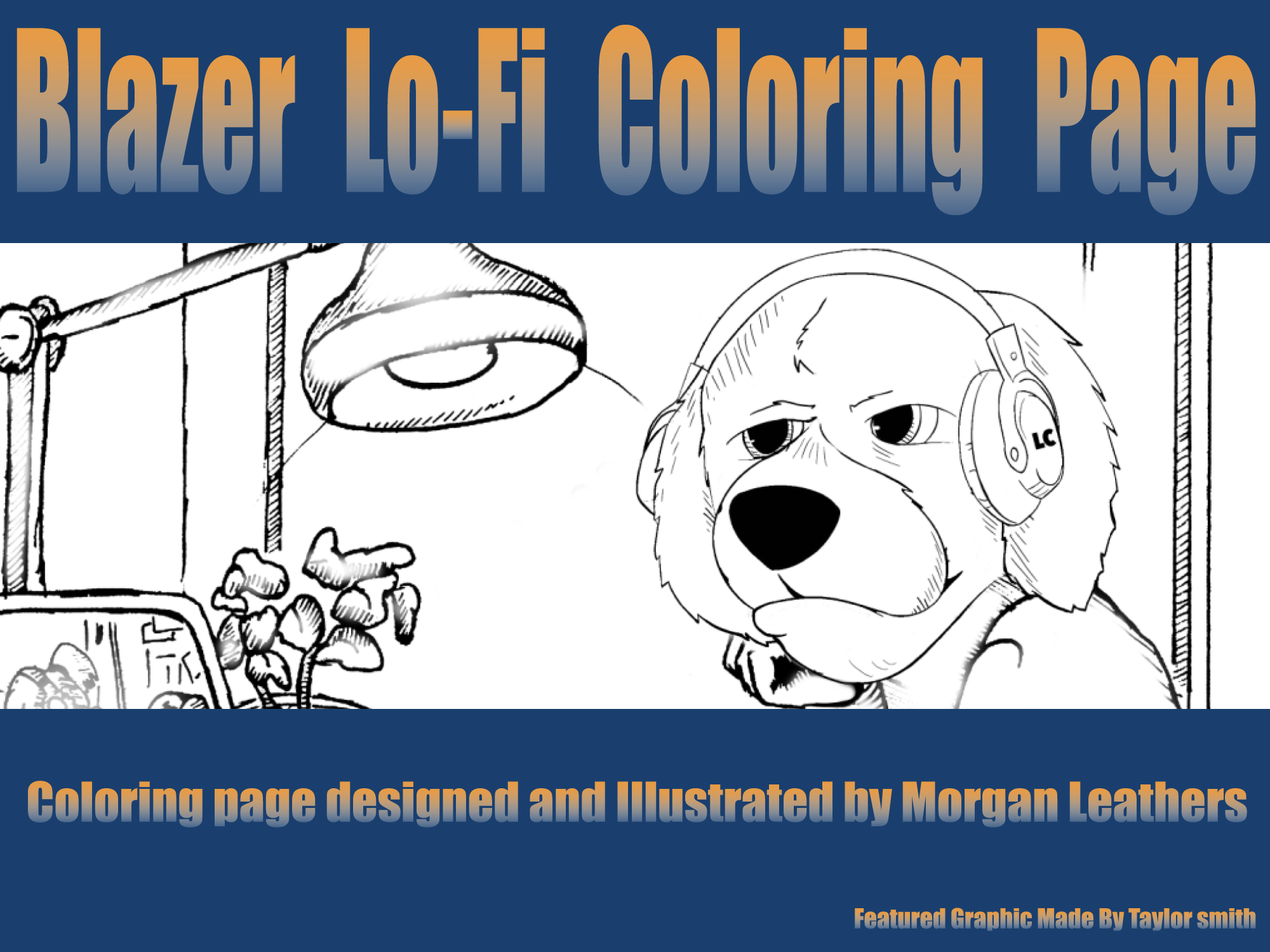 Lewis & Clark College mascot lofi coloring page featuring a relaxed, cartoon-style illustration for students and fans