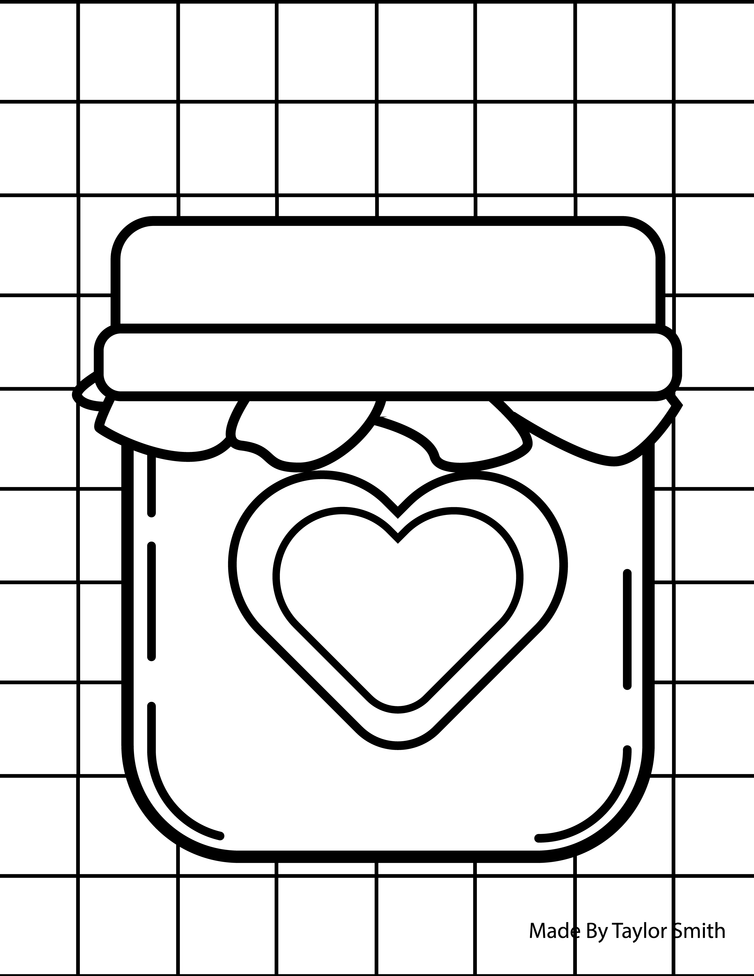 Printable Fall jam jars coloring page.