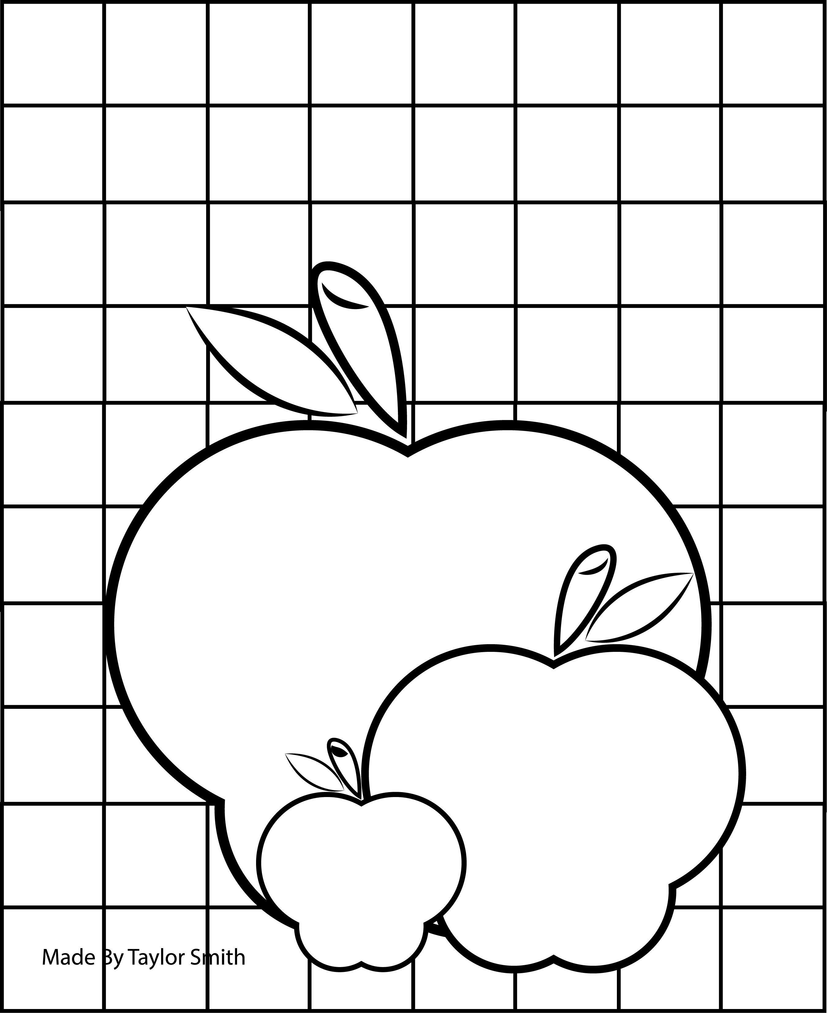 Printable Fall apple coloring page.