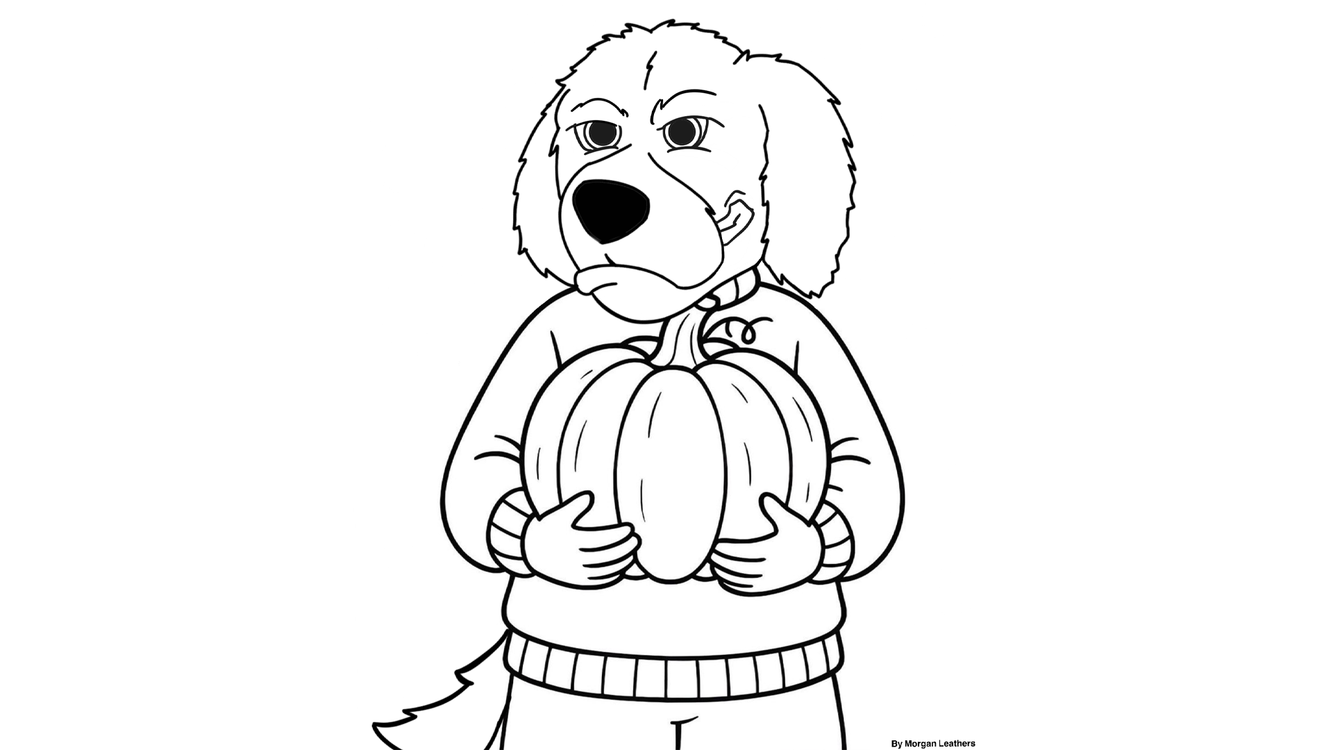 Image of LCCC's mascot, Blazer, holding a pumpkin.