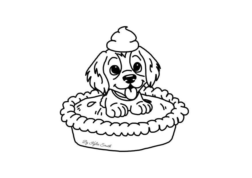 LC's mascot, Blazer, popping out of a pie