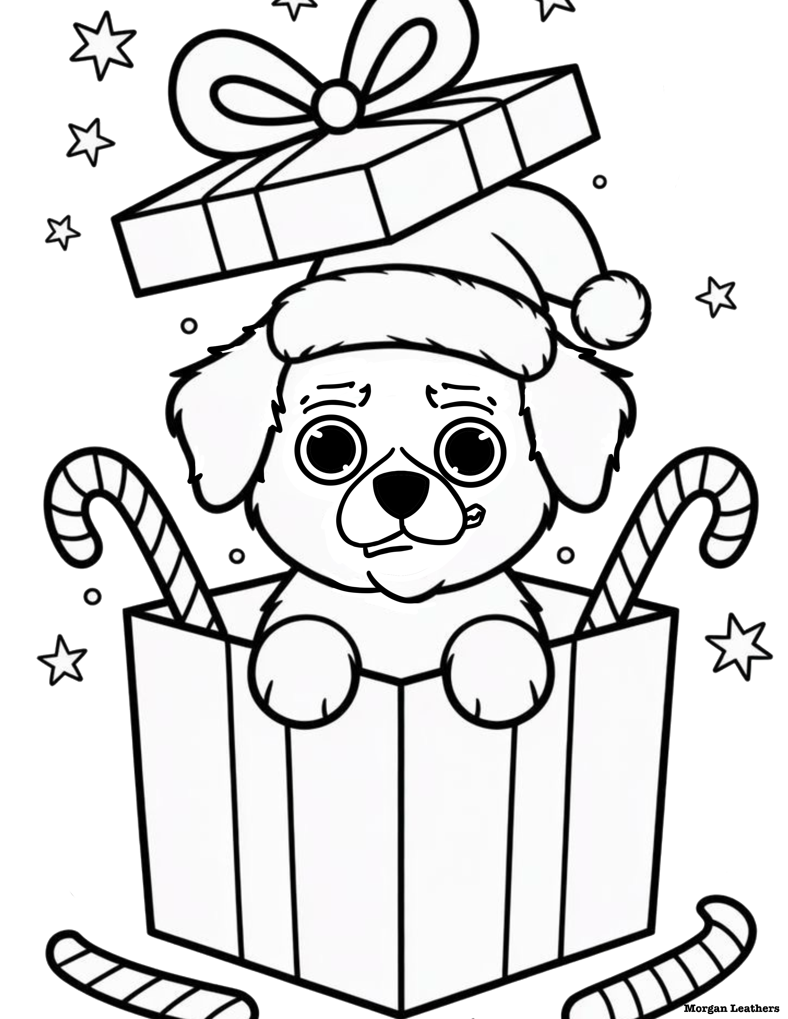 LC's mascot, blazer, popping out of a christmas present