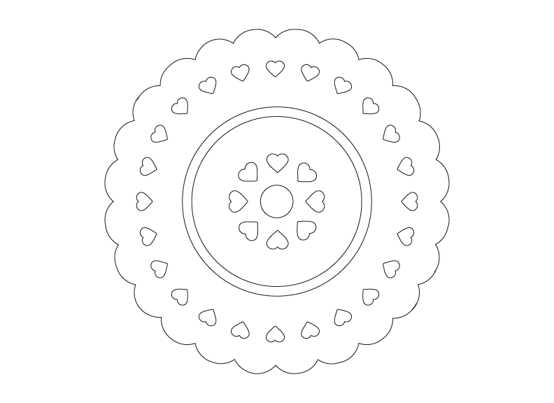 Coloring page of a lace coaster