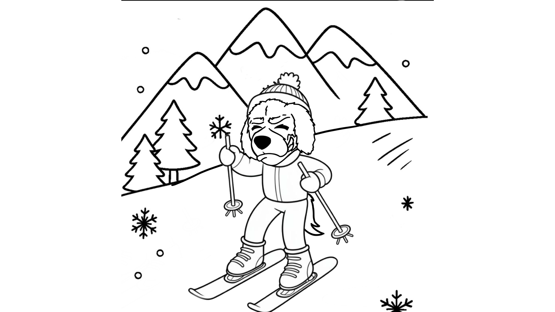 Sledding with Blazer: Coloring Page