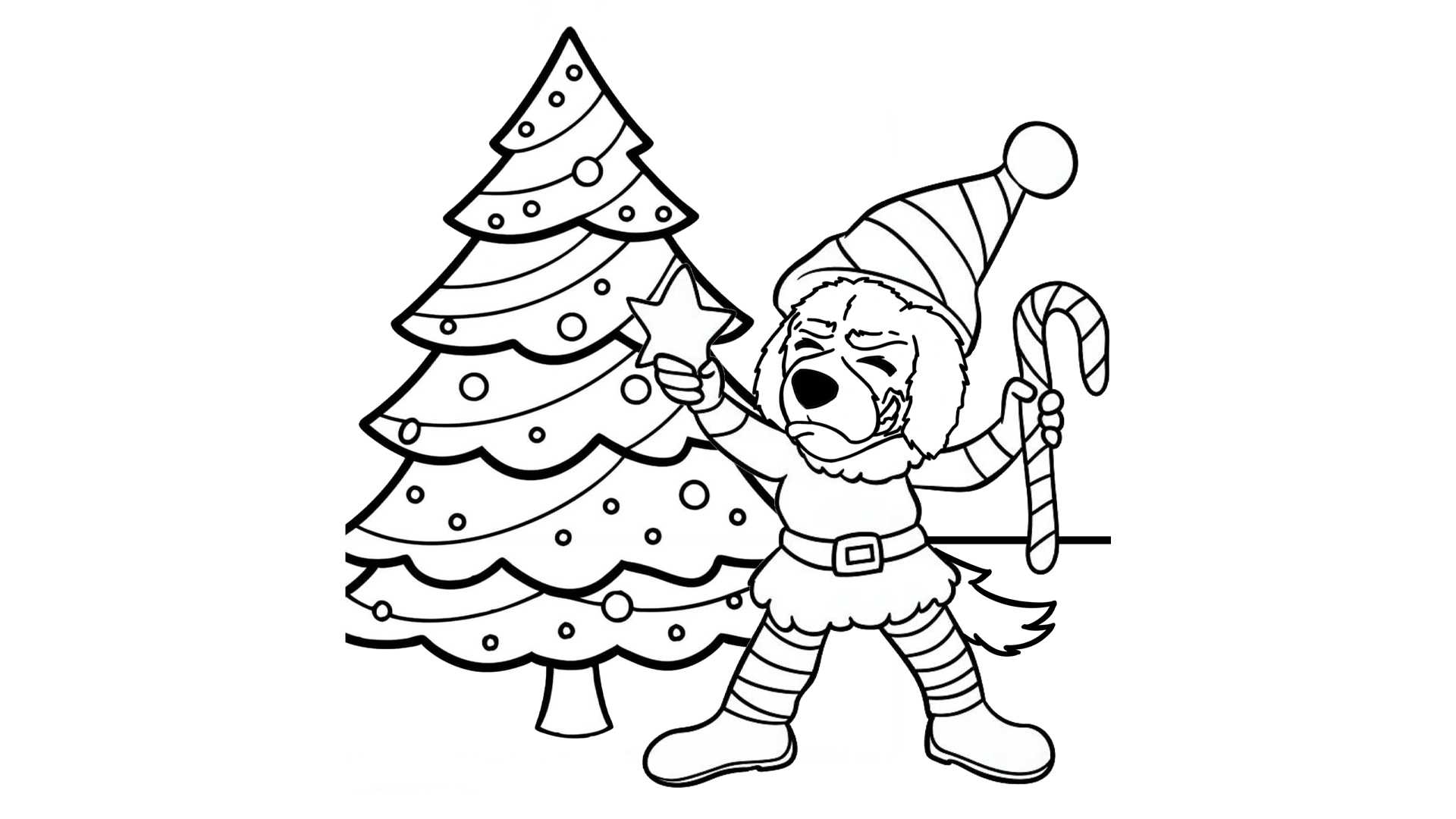 LC's mascot, blazer, decorating a christmas tree