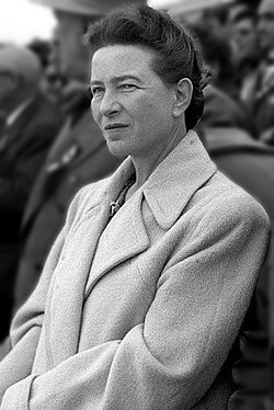 Portrait of Simone de Beauvoir.
